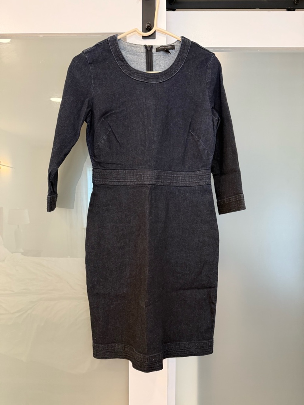 Banana Republic Women Denim Blue 3/4 Sleeve Dress Size 6